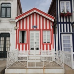 Fantastic striped beachfront houses.