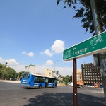 Our Plaza on our way to sol station, Madrid