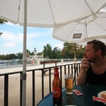 Enjoying a beer in the park
