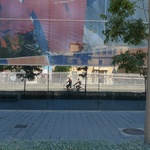 Funky glass mirror on the way to the beach