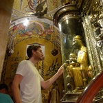 Don gives the Black Virgin a friendly rub