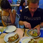 First course - massive crabs stuffed with tasty things
