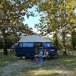 Pull off campsite in Modena, Italy