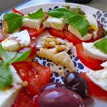 Mozz, tomato & amazing Balsamic Vinegar (the good stuff from Modena)
