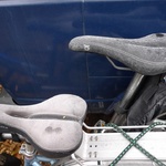 Our frozen seats before the cycle ride!