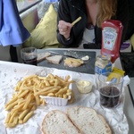 Enjoying Belgium's finest fries