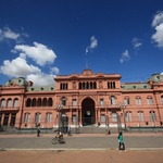 The pink Palace where eva waves to everyone when she was sick