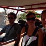 Strapped in and ready to go dune buggying!