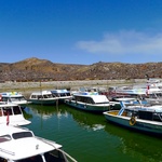 The harbour with Puno town behind
