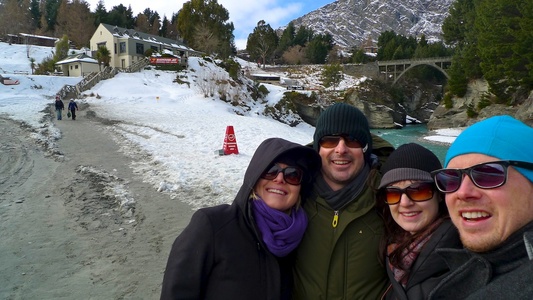 Just before we ventured on the Shotover Jet!