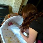 First attempt at sleeping in the bassinet - unsuccessful. 