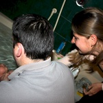 Lana and Nige enjoying the baby swimming pool