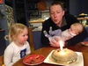 Olive helped bake and decorated daddy's birthday cake. 35 years today. Olive sung a lovely birthday song too.
